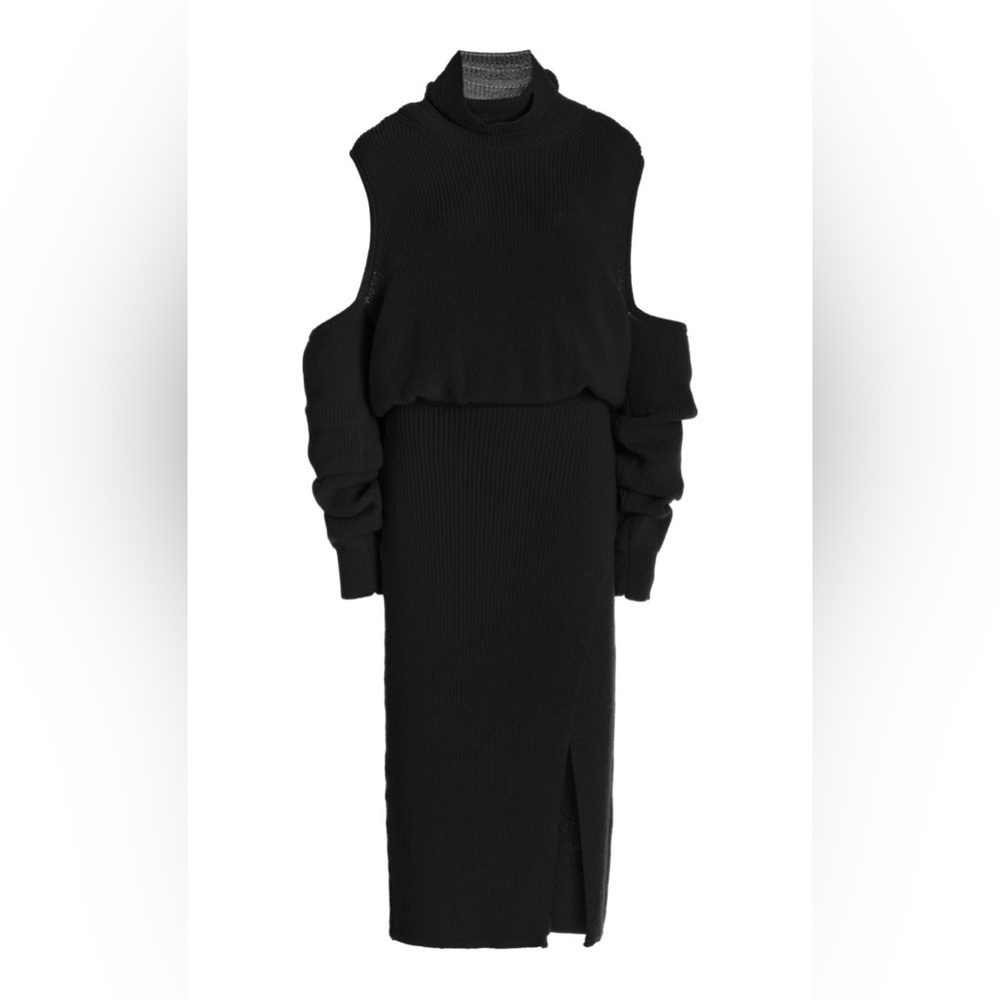 Brandon Maxwell Cutout Knit Wool-Blend Midi Dress Size M - Picture 6 of 13